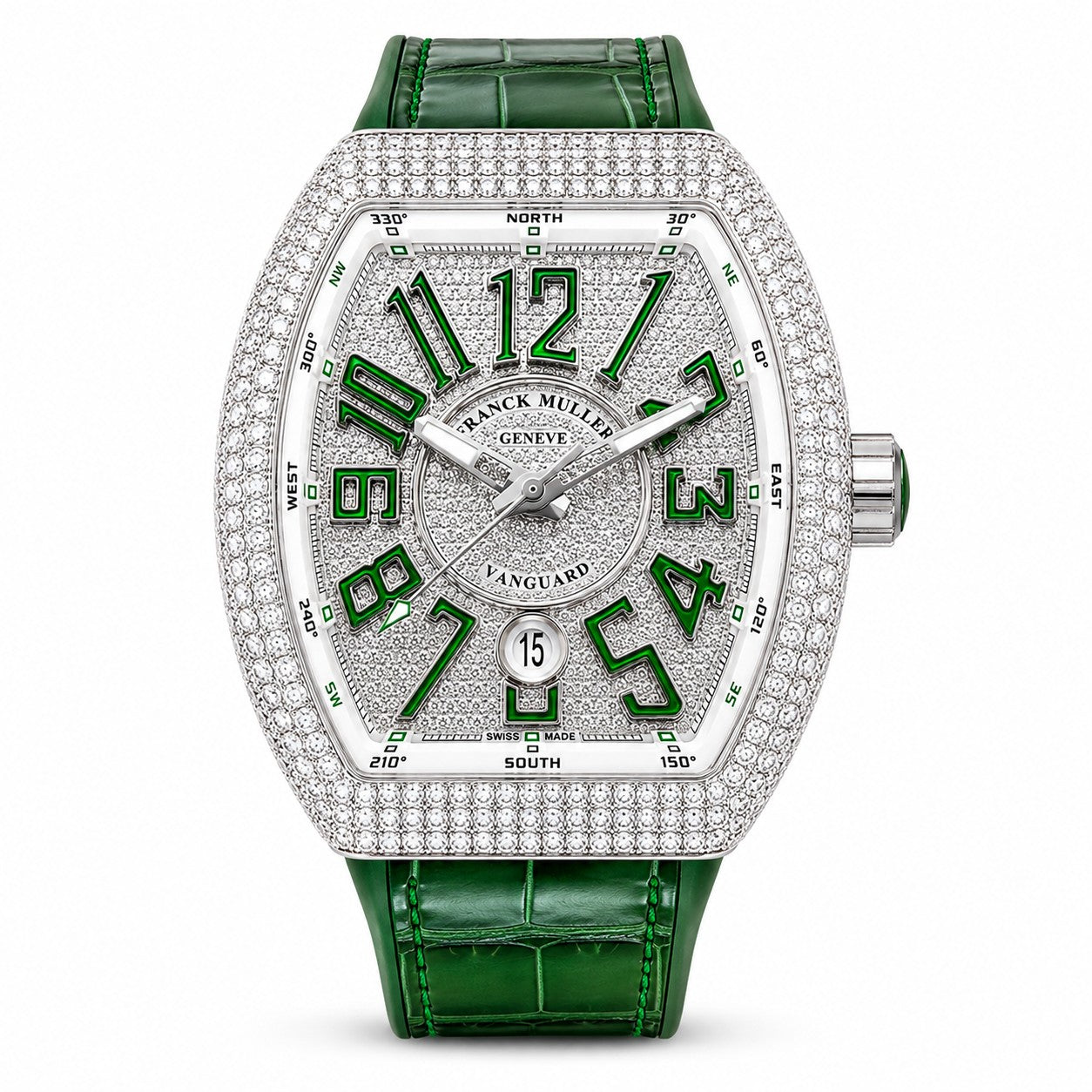 FRANCK MULLER Vanguard, Full diamond, Stainless steel