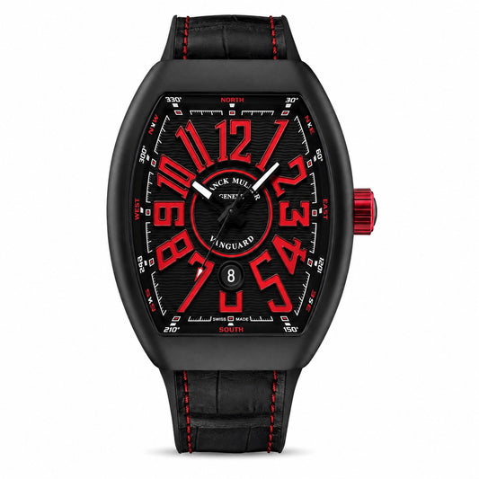 FRANCK MULLER Vanguard, Black with red dial Arabic Numerals