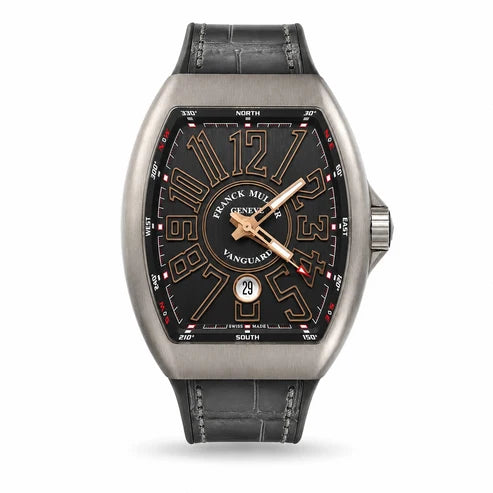 FRANCK MULLER Vanguard, Titanium, Black with red outlined numerals dial