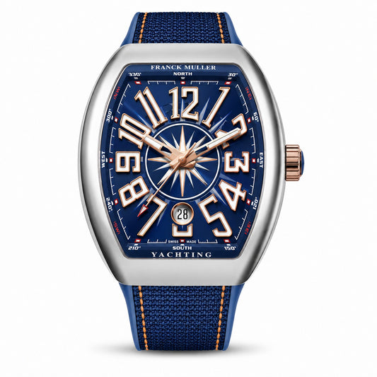 FRANCK MULLER Vanguard Yachting, Stainless Steel, Nautical-inspired Blue dial