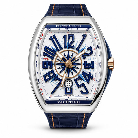 FRANCK MULLER Vanguard Yachting, Stainless Steel, Marine-inspired White dial