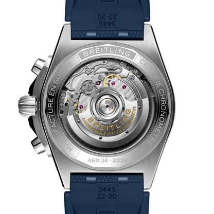 BREITLING Chronomat B01 42mm Stainless Steel case, Blue dial, Rubber strap