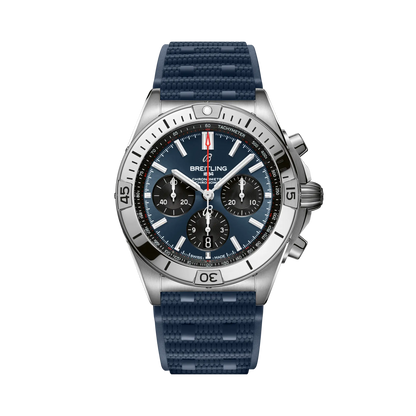 BREITLING Chronomat B01 42mm Stainless Steel case, Blue dial, Rubber strap