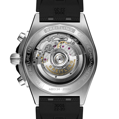 BREITLING Chronomat B01 42mm Stainless Steel case, Silver dial, Rubber strap