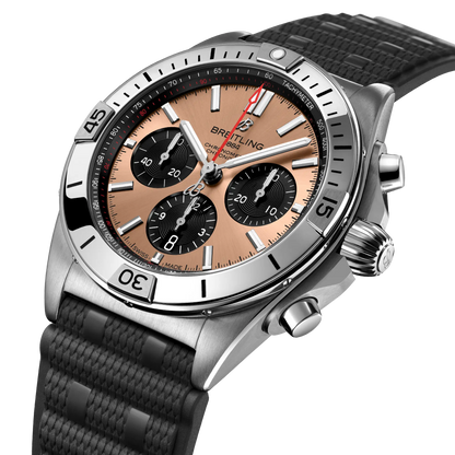BREITLING Chronomat B01 42mm Stainless Steel case, Bronze dial, Rubber strap