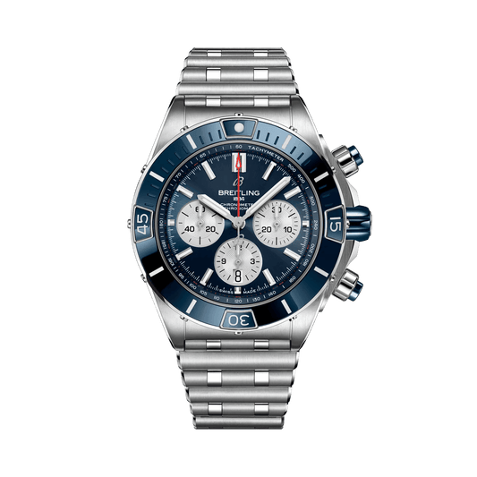 BREITLING Super Chronomat B01 44mm, Stainless Steel, Blue dial - Classic Kaf