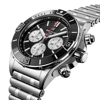 BREITLING Super Chronomat B01 44mm, Stainless Steel, Black dial - Classic Kaf