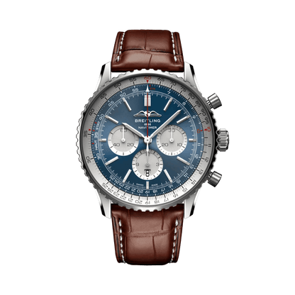 BREITLING Navitimer B01 Chronograph 46mm Stainless Steel case, Leather strap, Blue dial - Classic Kaf