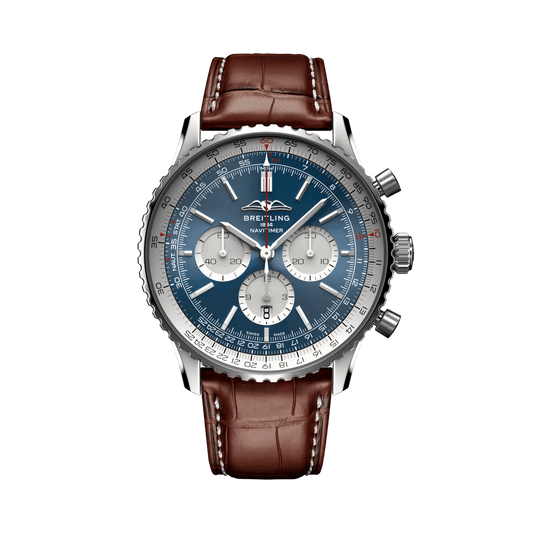 BREITLING Navitimer B01 Chronograph 46mm Stainless Steel case, Leather strap, Blue dial - Classic Kaf