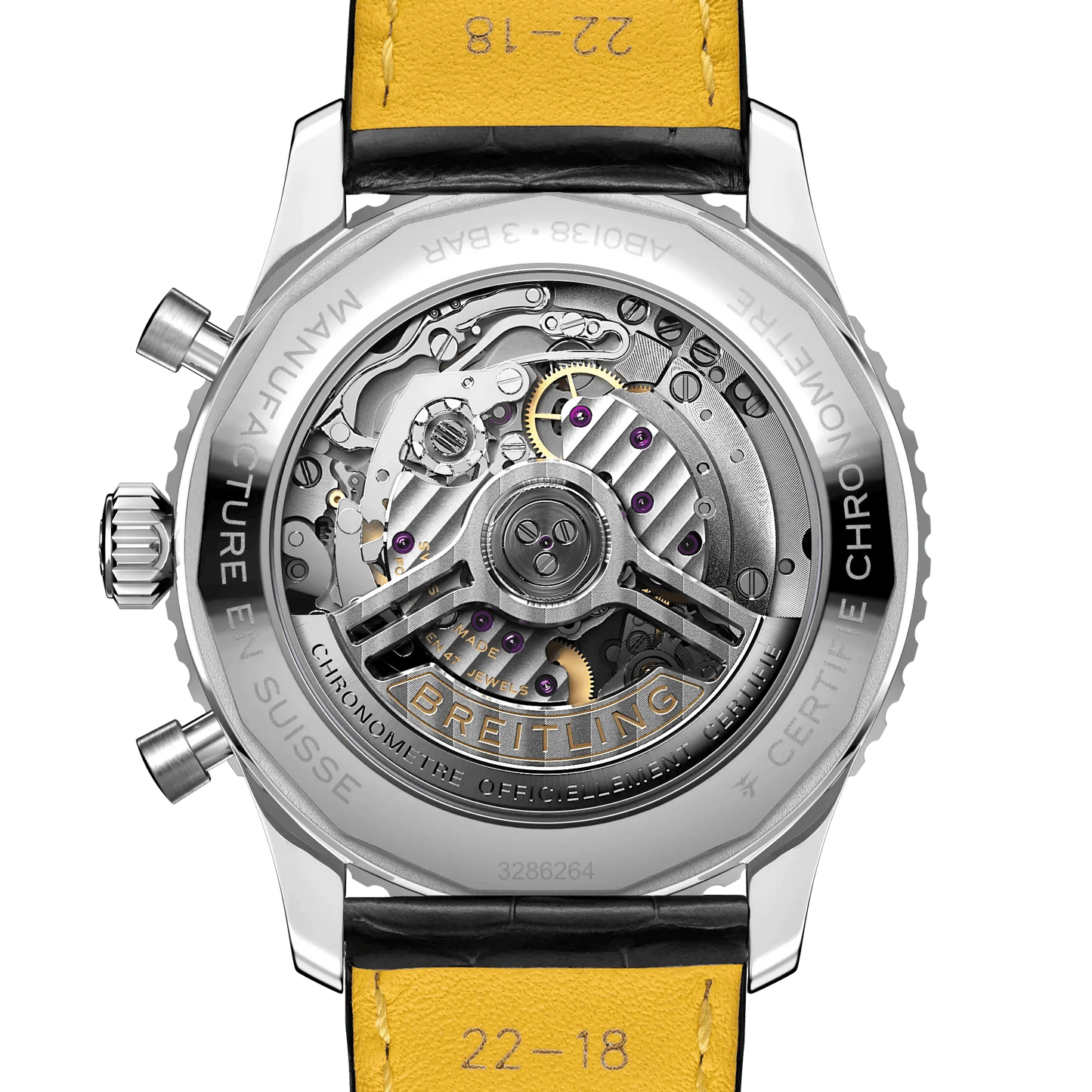 BREITLING Navitimer B01 Chronograph 43mm Stainless Steel case, Leather strap, Silver dial - Classic Kaf