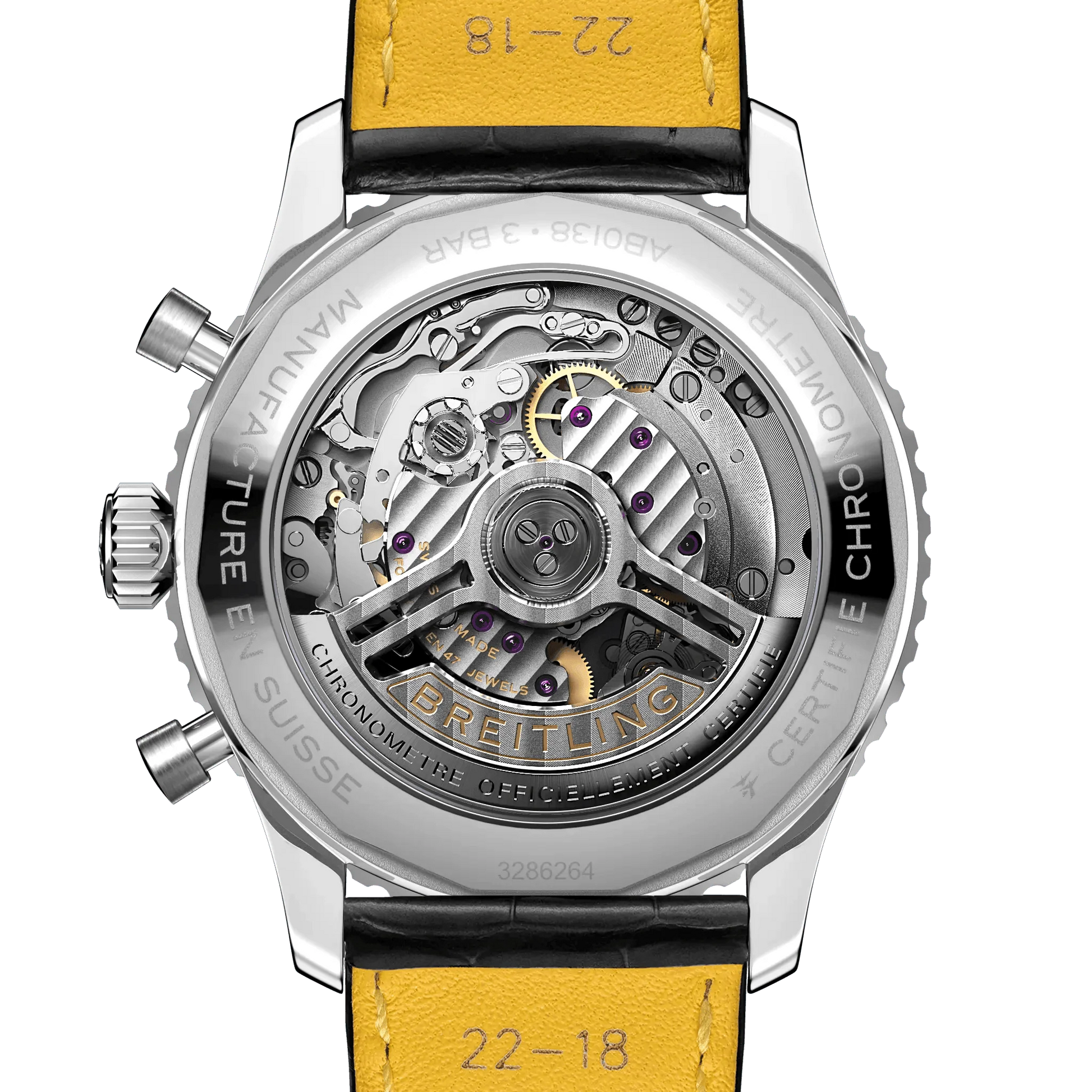 BREITLING Navitimer B01 Chronograph 43mm Stainless Steel case, Leather strap, Silver dial - Classic Kaf