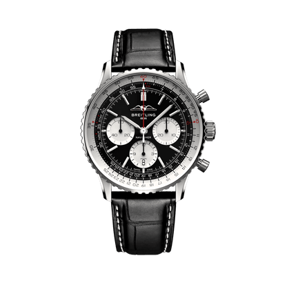 BREITLING Navitimer B01 Chronograph 43mm Stainless Steel case, Leather strap, Silver dial - Classic Kaf