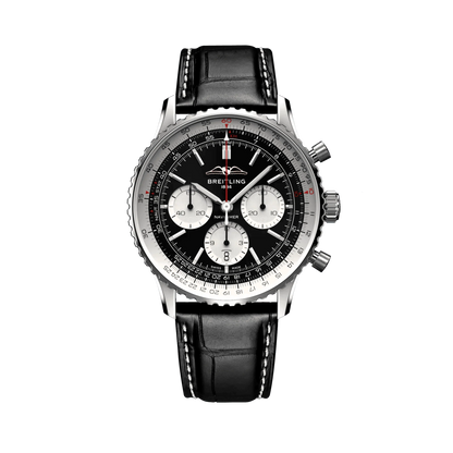 BREITLING Navitimer B01 Chronograph 43mm Stainless Steel case, Leather strap, Silver dial - Classic Kaf