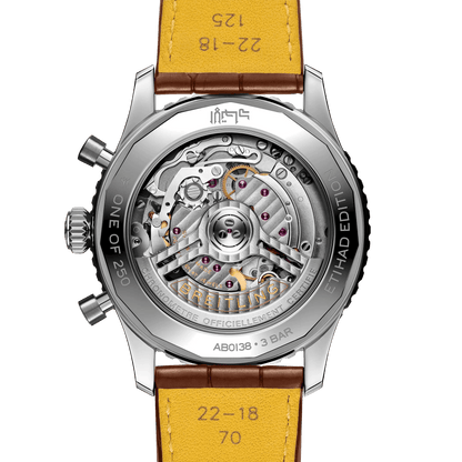 BREITLING Navitimer B01 Chronograph 43 Etihad Airways, Stainless Steel case, Leather strap, Green dial - Classic Kaf