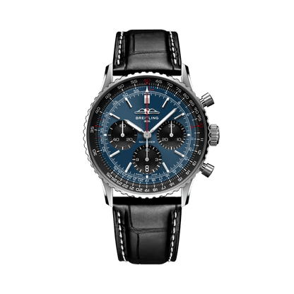 BREITLING Navitimer B01 Chronograph 41mm, Stainless Steel case, Leather strap, Blue dial - Classic Kaf