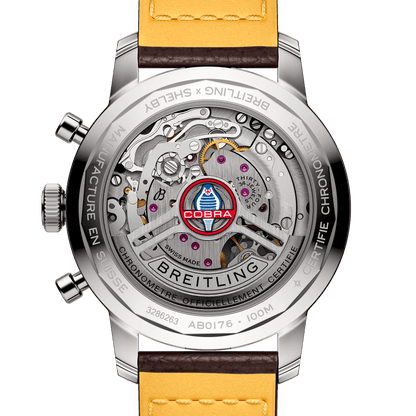 BREITLING Top Time B01 Shelby Cobra, 41mm Stainless Steel case, Blue dial, Leather strap - Classic Kaf