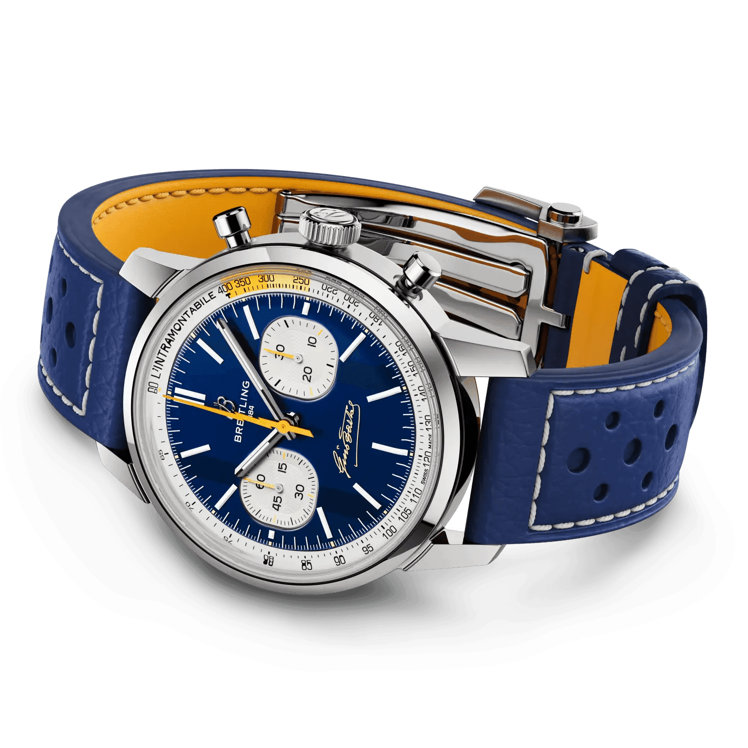 BREITLING Top Time B01 Gino Bartali, 41mm Stainless Steel case, Blue dial, Leather strap - Classic Kaf