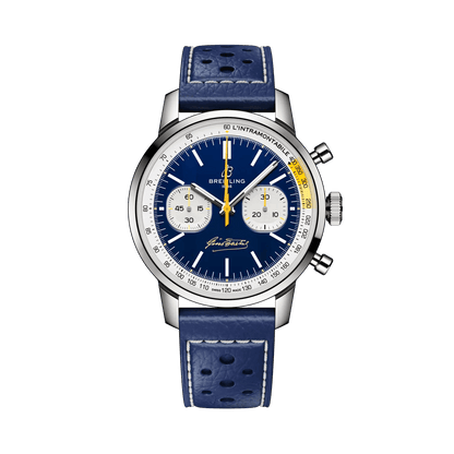 BREITLING Top Time B01 Gino Bartali, 41mm Stainless Steel case, Blue dial, Leather strap - Classic Kaf