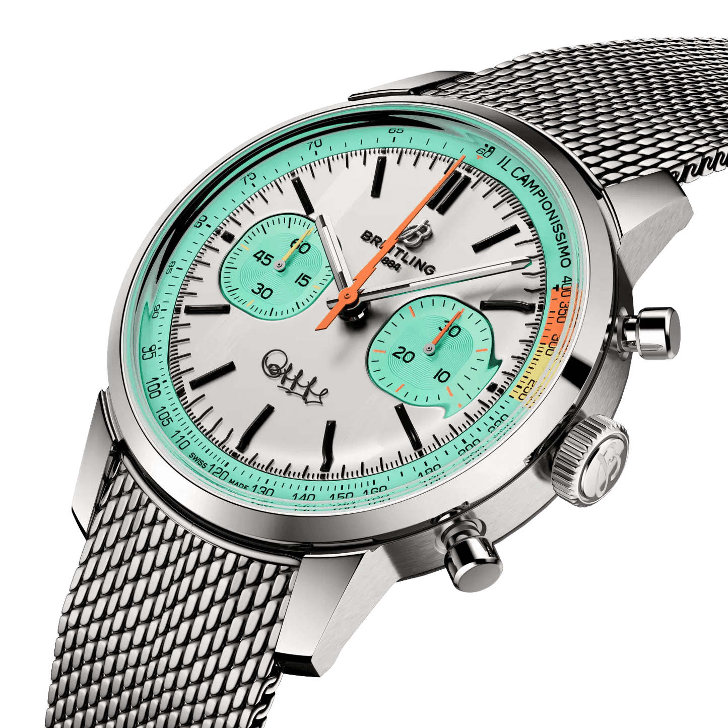 BREITLING Top Time B01 Fausto Coppi, 41mm Stainless Steel, White dial - Classic Kaf