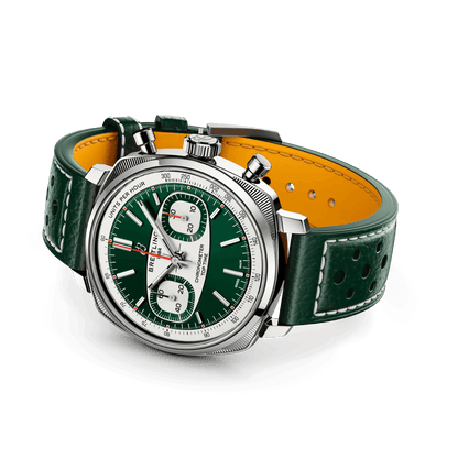 BREITLING Top Time B01 Racing, Green dial, Leather strap - Classic Kaf