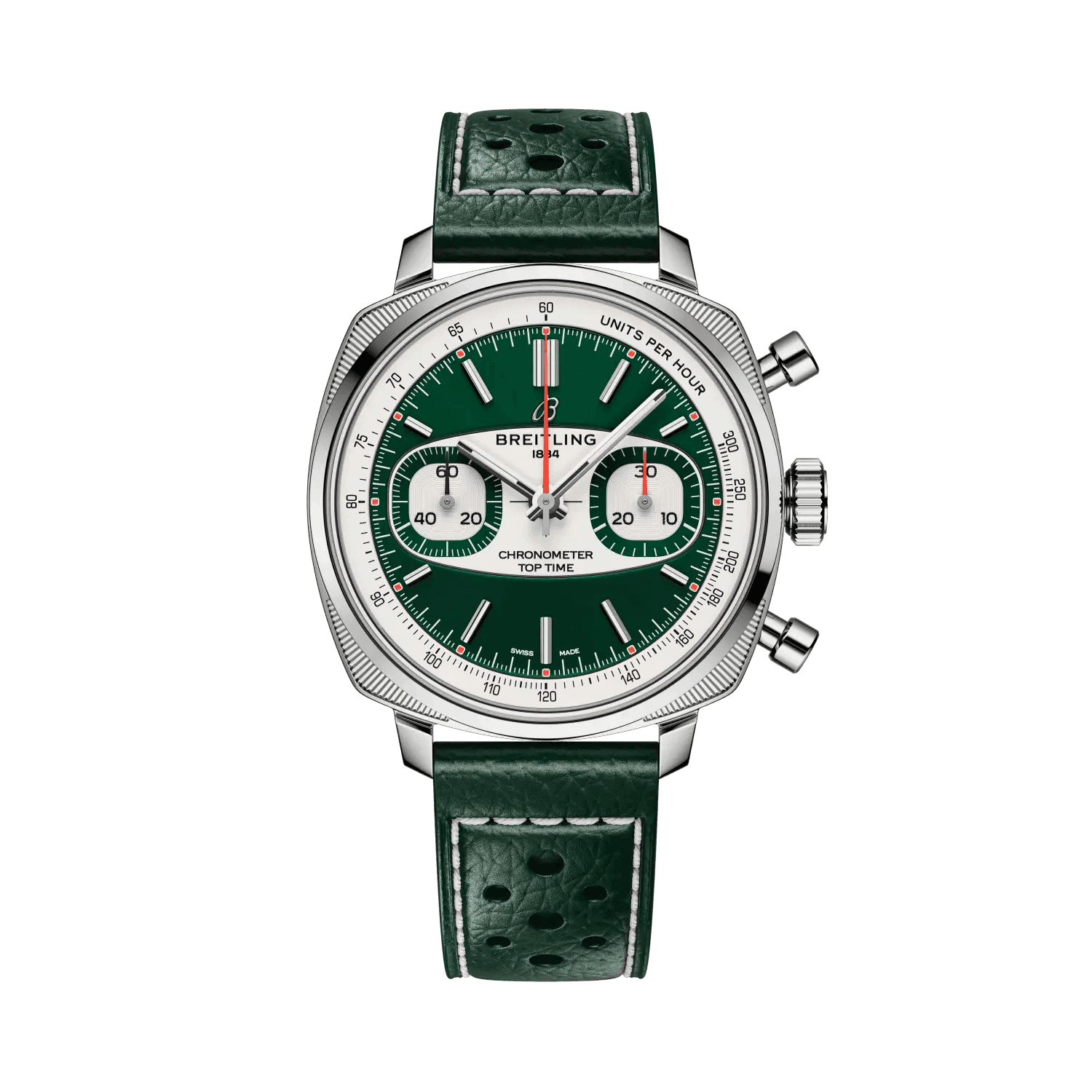 BREITLING Top Time B01 Racing, Green dial, Leather strap - Classic Kaf