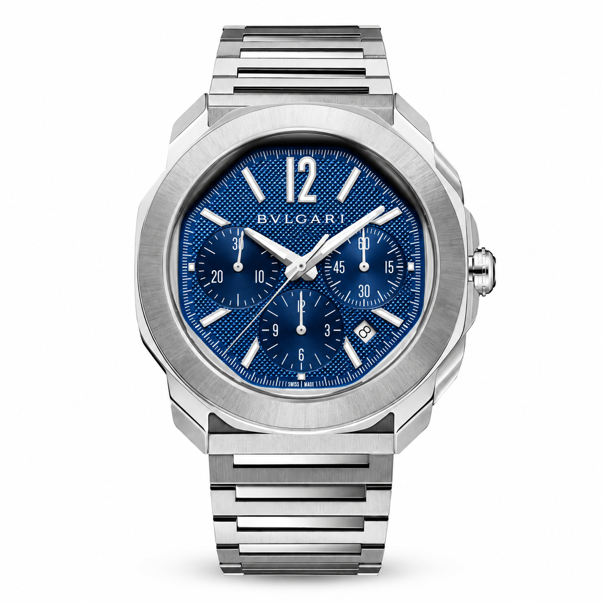 BVLGARI Octo Roma Chronograph Watch, Blue Dial