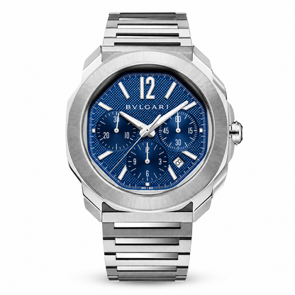 BVLGARI Octo Roma Chronograph Watch, Blue Dial