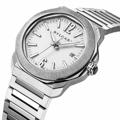 BVLGARI Octo Roma Automatic Watch, White Dial