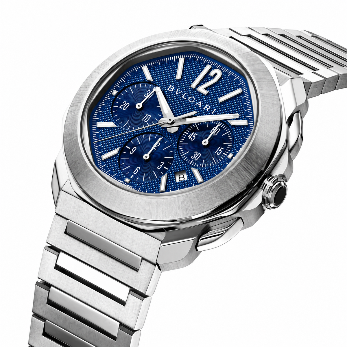BVLGARI Octo Roma Chronograph Watch, Blue Dial