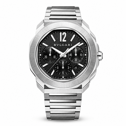 BVLGARI Octo Roma Chronograph Watch, Black Dial