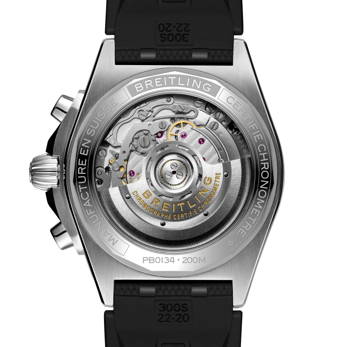 BREITLING Chronomat B01 42mm Stainless steel & platinum case, Bluer dial, Rubber strap