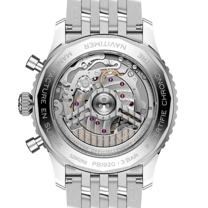 BREITLING Navitimer&nbsp;B19 Chronograph 43 Perpetual Calendar, Stainless steel & Platinum, Blue dial - Classic Kaf