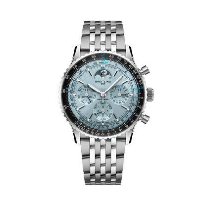 BREITLING Navitimer&nbsp;B19 Chronograph 43 Perpetual Calendar, Stainless steel & Platinum, Blue dial - Classic Kaf