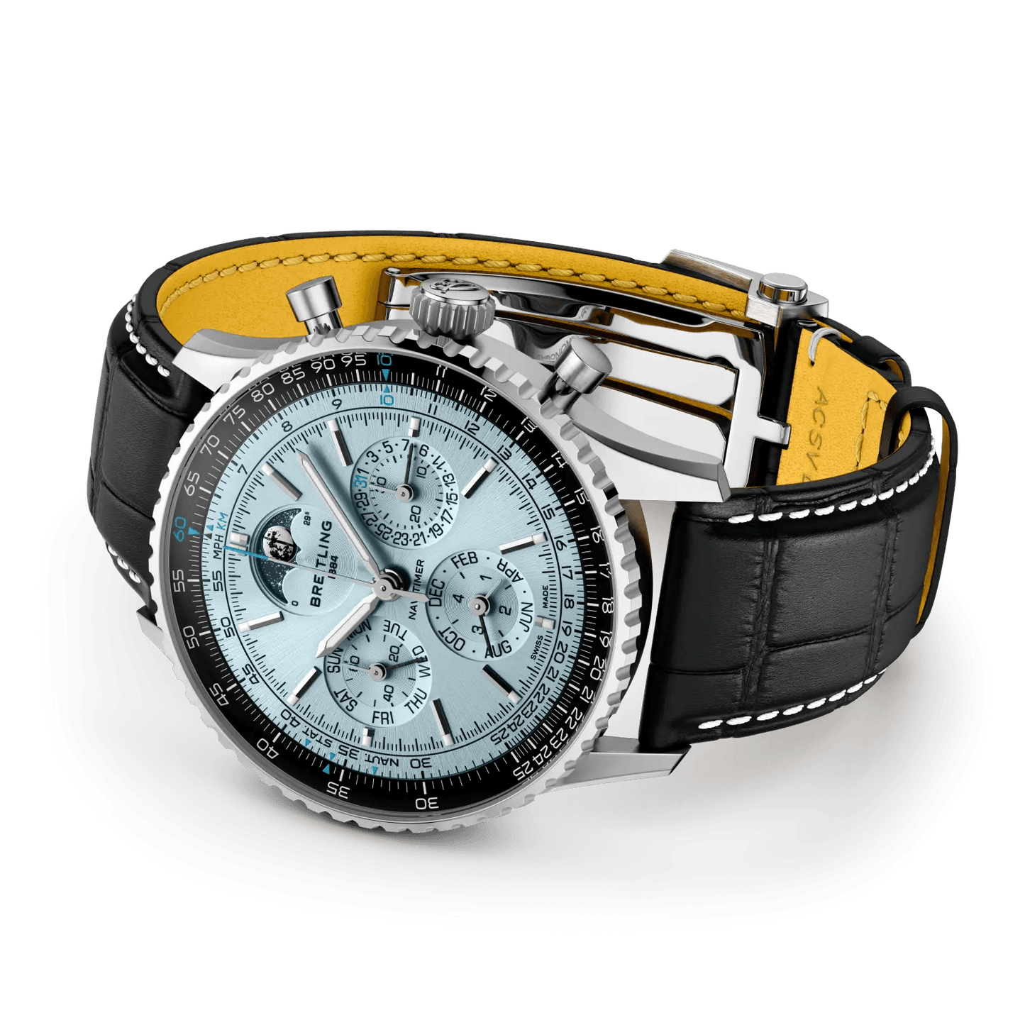 BREITLING Navitimer&nbsp;B19 Chronograph 43 Perpetual Calendar, Stainless steel & Platinum, Blue dial - Classic Kaf