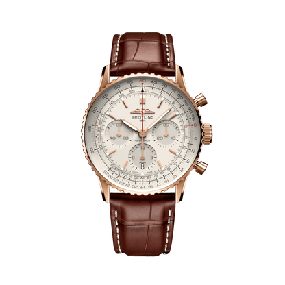 BREITLING Navitimer B01 Chronograph 41mm Red Gold case, Silver dial, Leather strap - Classic Kaf
