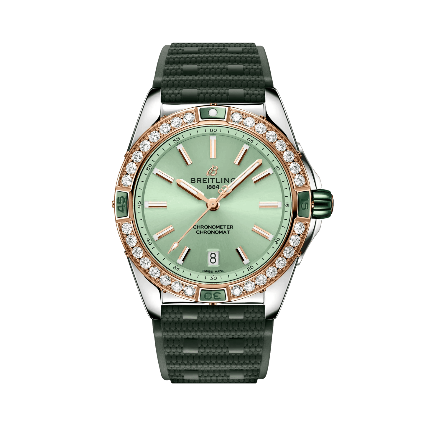 BREITLING Super Chronomat Automatic 38mm Green dial, Rubber strap - Classic Kaf